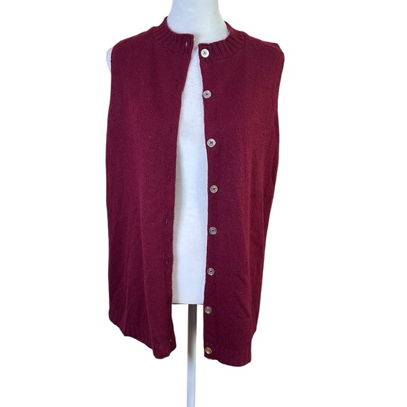 VTG 60s Montgomery Ward Orlon Acrylic Women’s Sleeveless Knit Top Vest Button-Up - Picture 7 of 9